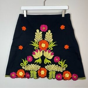 Persaman New York Floral Embroidered Mini Skirt Size 2